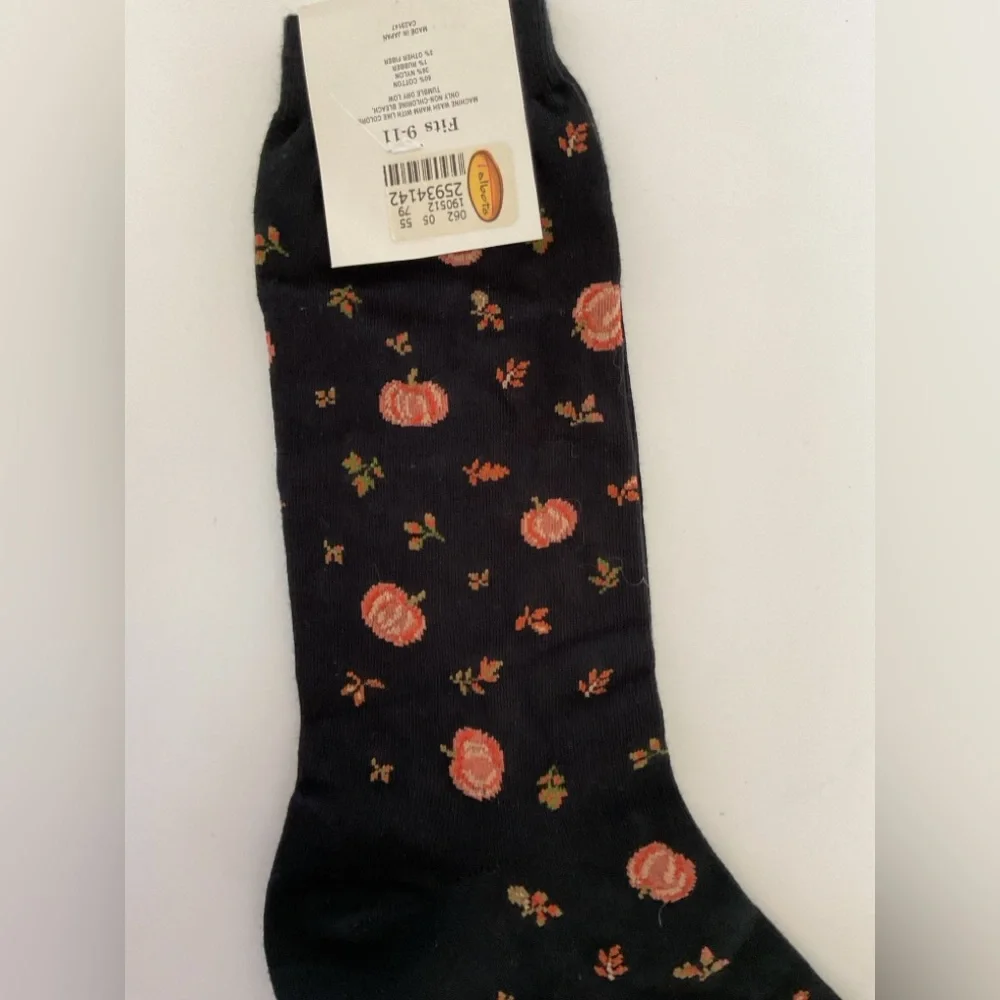Talbots Pumpkin Fall Trouser Socks NWT